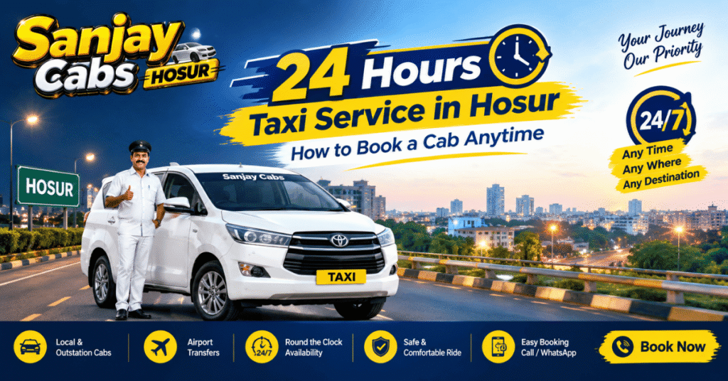 24 Hours Taxi Service in Hosur How to Book a Cab Anytime