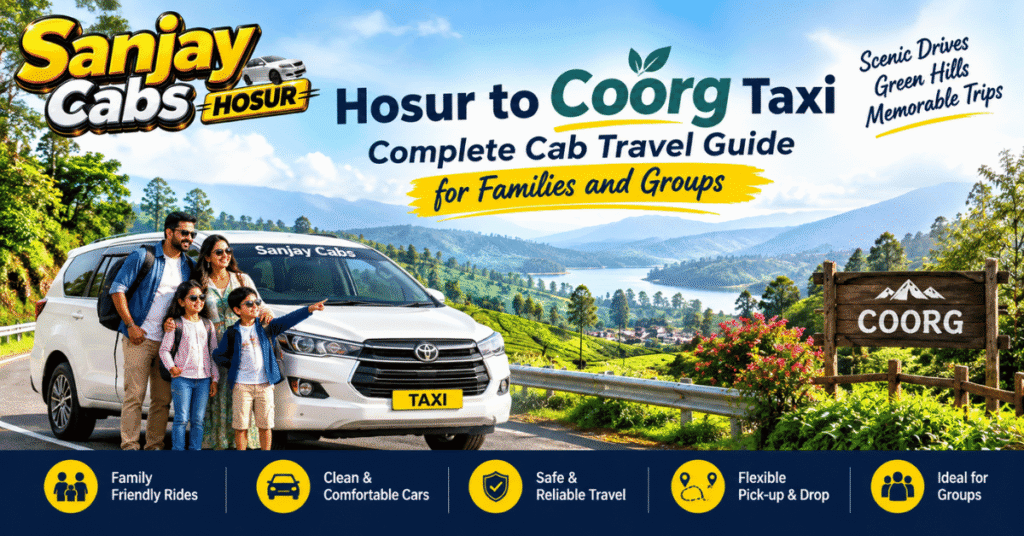 Hosur to Coorg Taxi Complete Cab Travel Guide for Families and Groups