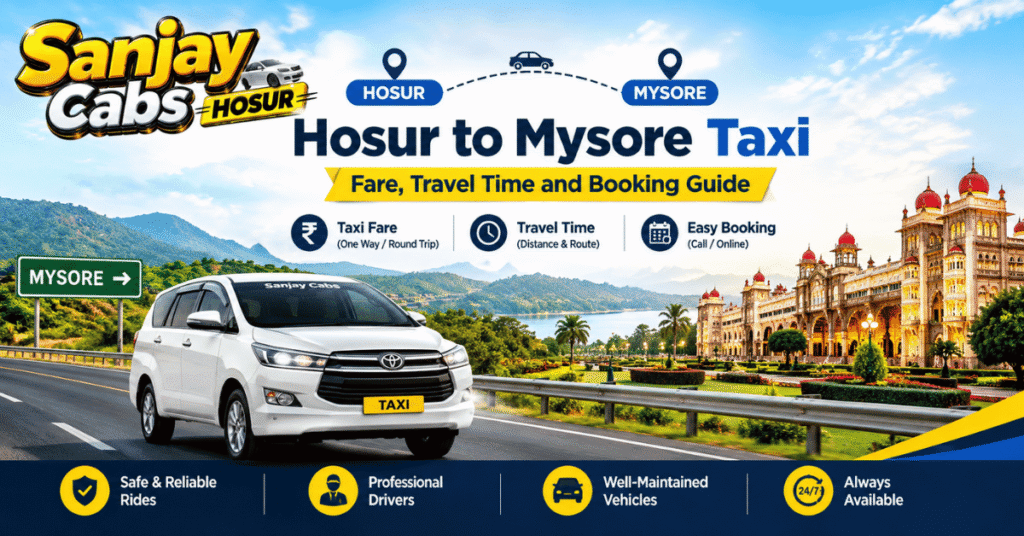 Hosur to Mysore Taxi Fare, Travel Time and Booking Guide