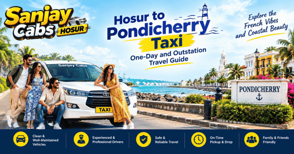 Hosur to Pondicherry Taxi One-Day and Outstation Travel Guide