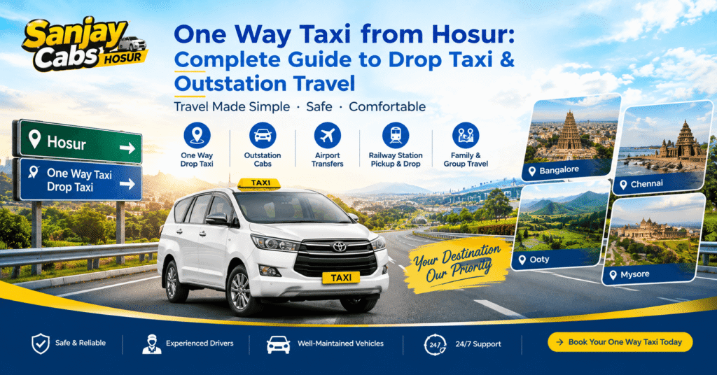One Way Taxi from Hosur: Complete Guide to Drop Taxi & Outstation Travel
