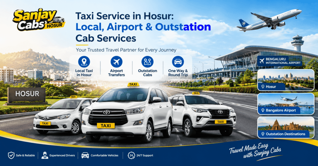 Taxi Service in Hosur: Local, Airport & Outstation Cab Services